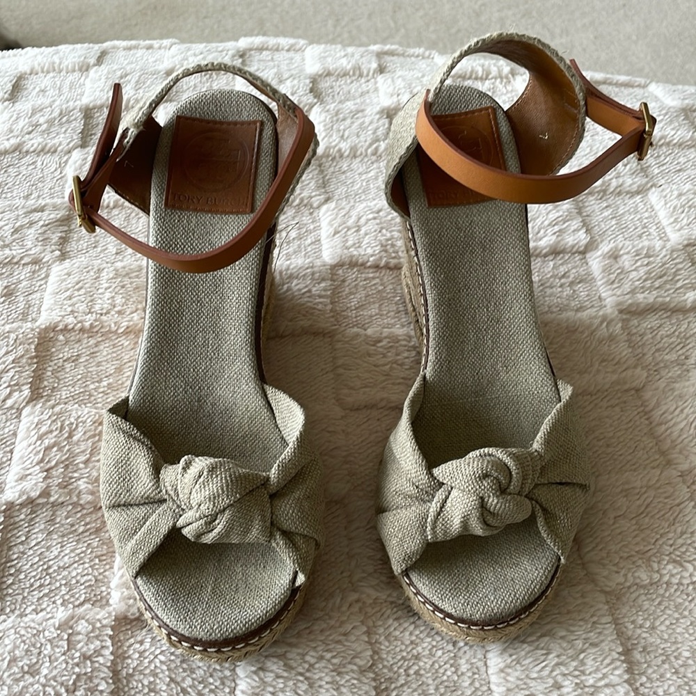 Tory Burch wedge sandals. Size 7.